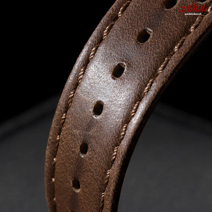 Bracelet de montre universel en cuir de vache véritable, boucle papillon, Vintage, pour hommes et femmes, respirant, ceinture 18/20/22mm