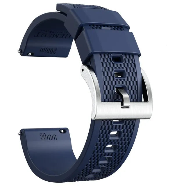 Hemsut Silicone Smart Watch Band, 18mm 20mm 22mm, Quick Release Rubber Watch Strap for Men and Women, Soft Replacement