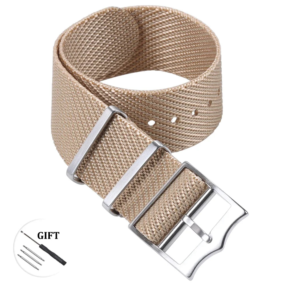 Bracelet de Montre Nato en Nylon - Boucle Argent ou Rose Gold