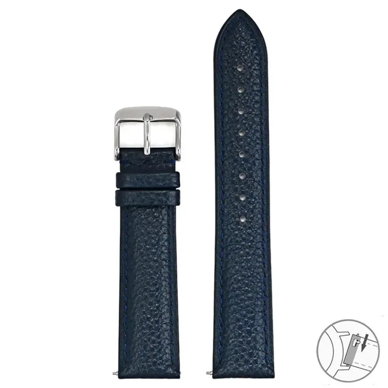 Bracelet universel en cuir véritable à dégagement rapide, 12 13 14 15 16 17 18 19 20 21 22 23 24mm, pour femmes et hommes d'affaires