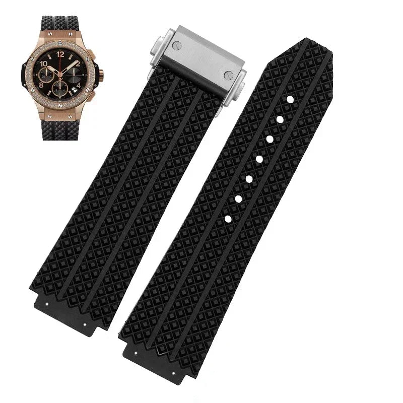 Cinturini per orologi HUBLOT BIG BANG, silicone, 25*19mm, impermeabili, per orologi da uomo, cinturino a catena per orologi, accessori per orologi, cinturino in gomma