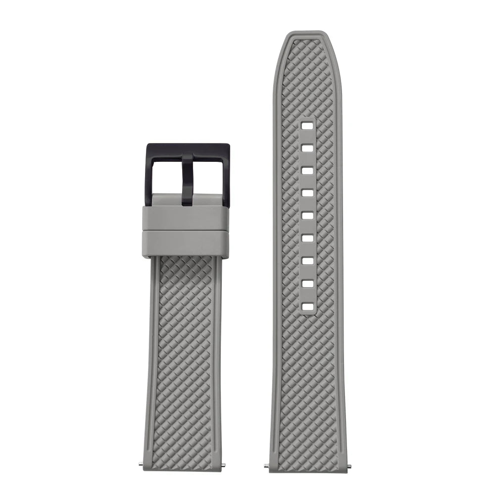 18mm 20mm 22mm 24mm haute qualité forme de balle FKM bracelet de montre en caoutchouc à dégagement rapide bracelet de plongée souple étanche pour HAISCH