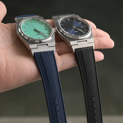 Cinturino in caucciù fluorurato per Tissot PRX Powermatic 40mm fibbia in acciaio inossidabile uomo FKM Sport impermeabile cinturino per orologio a sgancio rapido 12mm