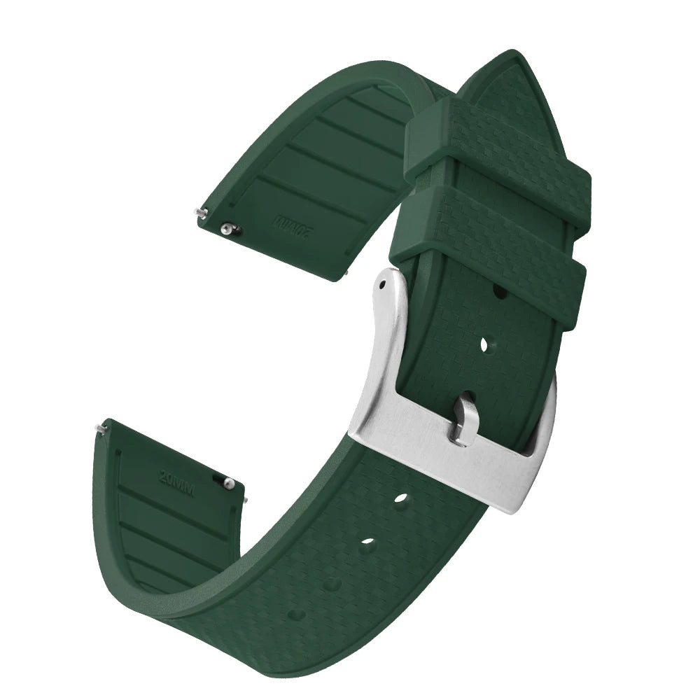 FKM Mosaic Rubber Watch Strap, 20mm 22mm, Quick Release, for Sport Diver, for Rolex Seiko Omega Cartier, Universal Belt