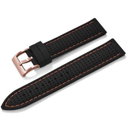 Bracelet de montre sport en silicone à dégagement rapide - Bracelet en caoutchouc souple respirant et imperméable, ajustement universel 18 mm 20 mm 22 mm pour hommes et femmes