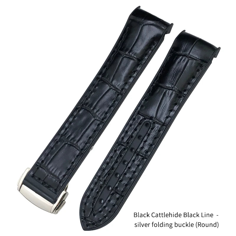 Nuovo cinturino per orologio bicolore adatto per Omega Planet Ocean Seamaster in gomma silicone nylon pelle cinturino per orologio 19mm 20mm 21mm 22mm