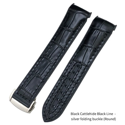 Nuovo cinturino per orologio bicolore adatto per Omega Planet Ocean Seamaster in gomma silicone nylon pelle cinturino per orologio 19mm 20mm 21mm 22mm