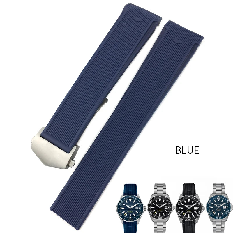 Bracelet de montre en caoutchouc et Silicone, 20mm 22mm, adapté à Tag Heuer CARRERA AQUARACER 300 500 WAY201A WAY211C, accessoires de montre de plongée