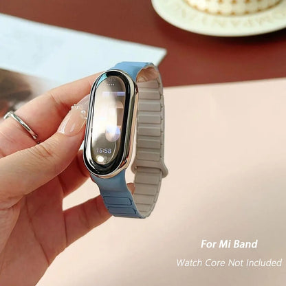 Magnetic Silicone Strap for Xiaomi Mi Band 10 9 8, Replacement Smart Bracelet, Silicone Sports Strap
