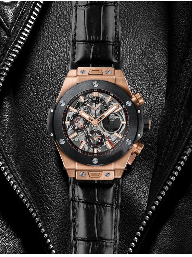Cinturino per orologio in vera pelle bovina per Hublot, cinturino a sgancio rapido, cinturino nero, cinturino per serie Big Bang 411, alta qualità, 27mm
