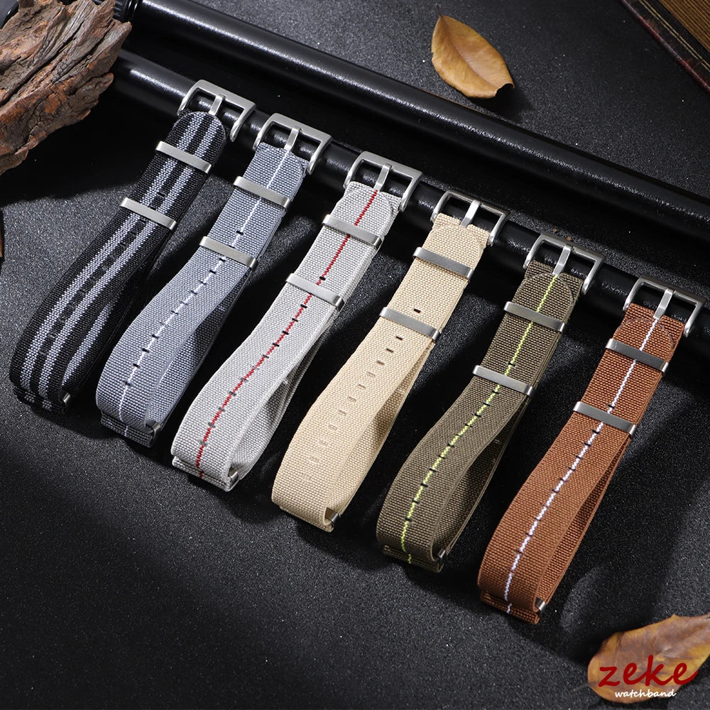 18/20/22mm Elastic Woven Nylon Watch Strap, Universal Breathable Comfortable Band for Omega Seiko IWC