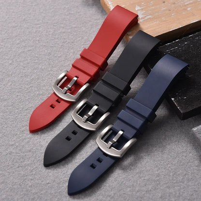 Quick Release Classic Fluoro Rubber Watch Straps, 18-19-20-21-22-23-24mm, FKM FPM, For Any Brand, Diving Watch Bands