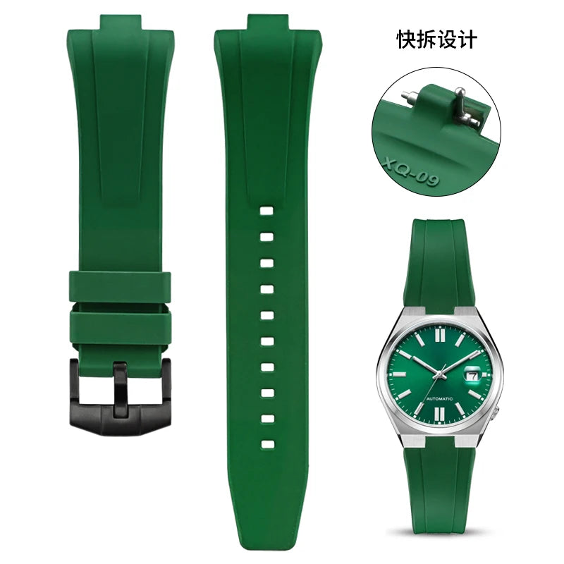 FKM-Cinturino per orologio in gomma fluorurata da uomo e donna, estremità convessa speciale, a sgancio rapido, Citizen NJ0150, NJ0151, NJ0158, 9 mm