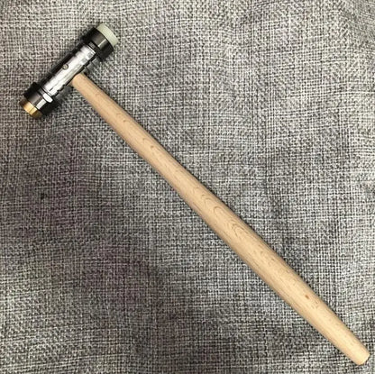 Marteau de réparation de montres avec main en bois, 2 en 1, tête en laiton et plastique, maillet pour horlogers W0629