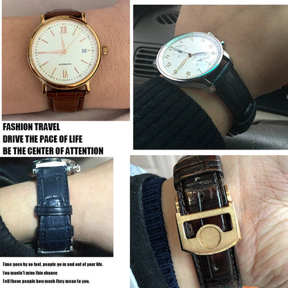 Bracelet de montre en cuir véritable pour hommes, 20mm, 21mm, 22mm, pour IWC, portugais, pilote, marron, noir, bleu