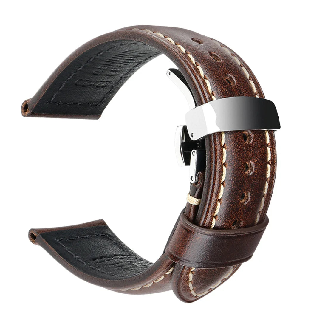 Watch accessories watch straps 20mm 22mm 24mm Cowhide leather watch strap butterfly buckle clasp watchband watch strap belt