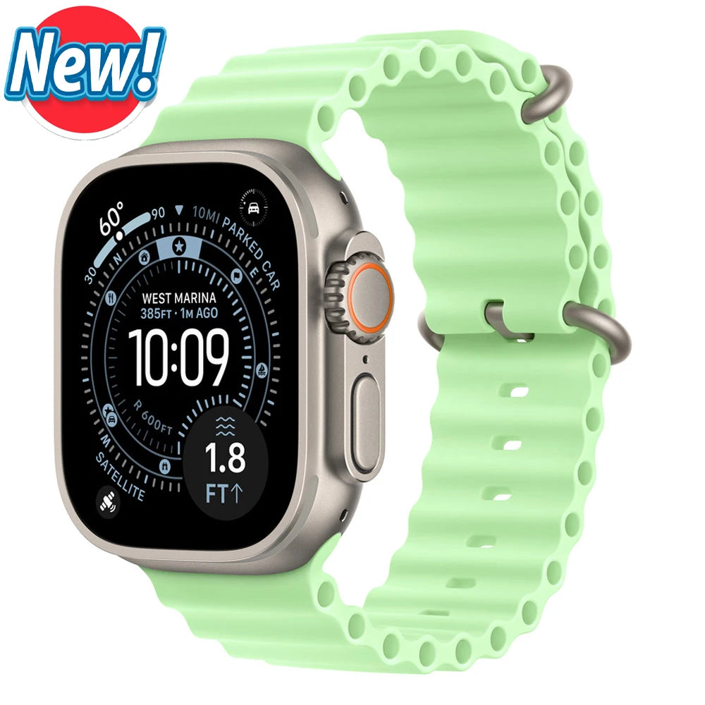 Bracelet Ocean pour Apple Watch Ultra 3 2, 49mm 46mm 44mm 40mm 45mm 41mm 42mm, Correa Bracelet iWatch Series 11 10 9 SE 8 7 6 5 4
