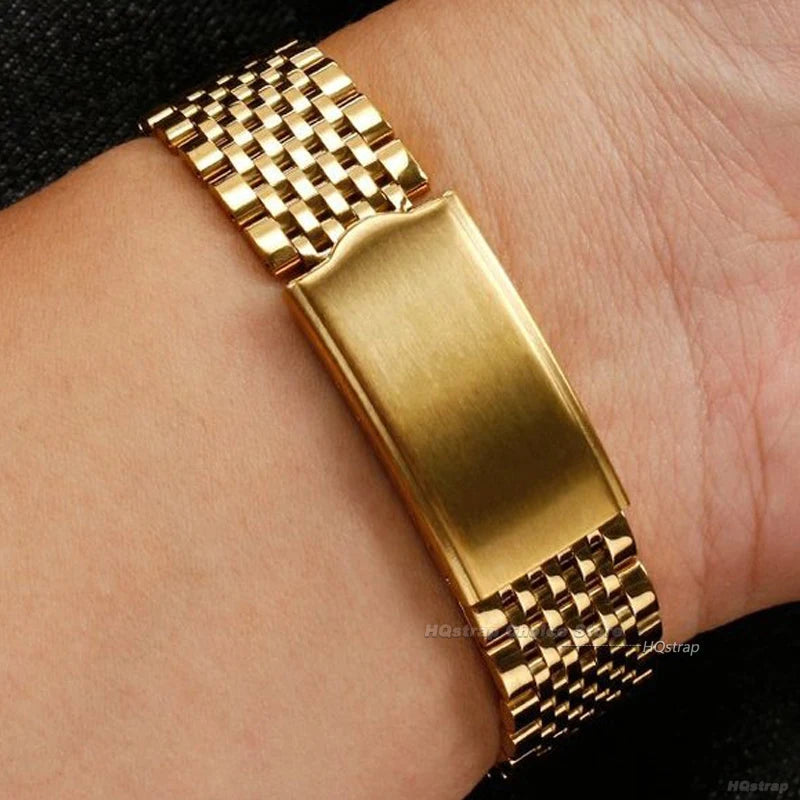 Bracelet de montre en acier inoxydable, 20mm 19mm 18mm, pour Omega Seamaster Speedmaster, extrémité incurvée, en métal, Bracelet de remplacement professionnel