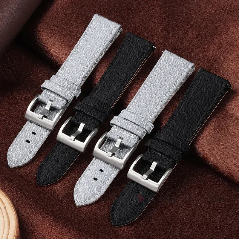 Nylon + bracelet en cuir 20/22mm pour Samsung Galaxy Watch4 bracelet de montre de Sport à dégagement rapide pour hommes femmes pour Huawei montre Gt2/3/4