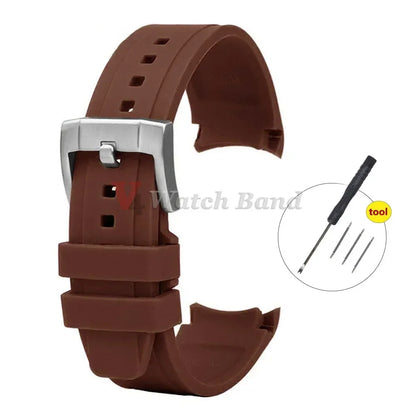 Cinturino per orologio MoonSwatch in silicone con estremità curva per Citizen 20mm 22mm, cinturino sportivo in gomma ad arco per cinturini curvi Rolex