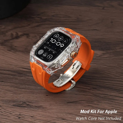 Modification Kit for Apple Watch Ultra 2 10 9 8 7 6 5 4, Sport Silicone Strap + Case for IWatch 44mm 45mm 46mm 49mm