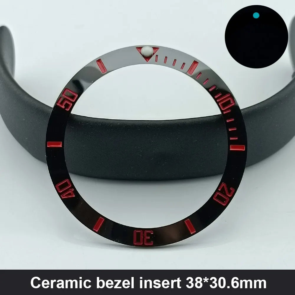 38mm x 30.6mm Sloped Ceramic Bezel GMT and Diving Watch Insert for 40mm Men's Watch Replacement Watch Bezel Inserts