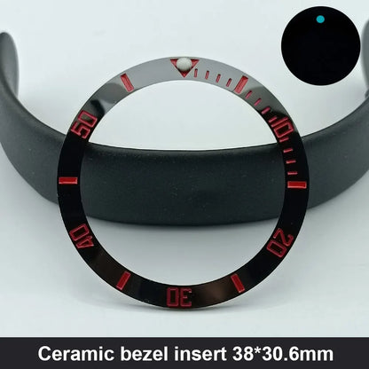 38mm x 30.6mm Sloped Ceramic Bezel GMT and Diving Watch Insert for 40mm Men's Watch Replacement Watch Bezel Inserts