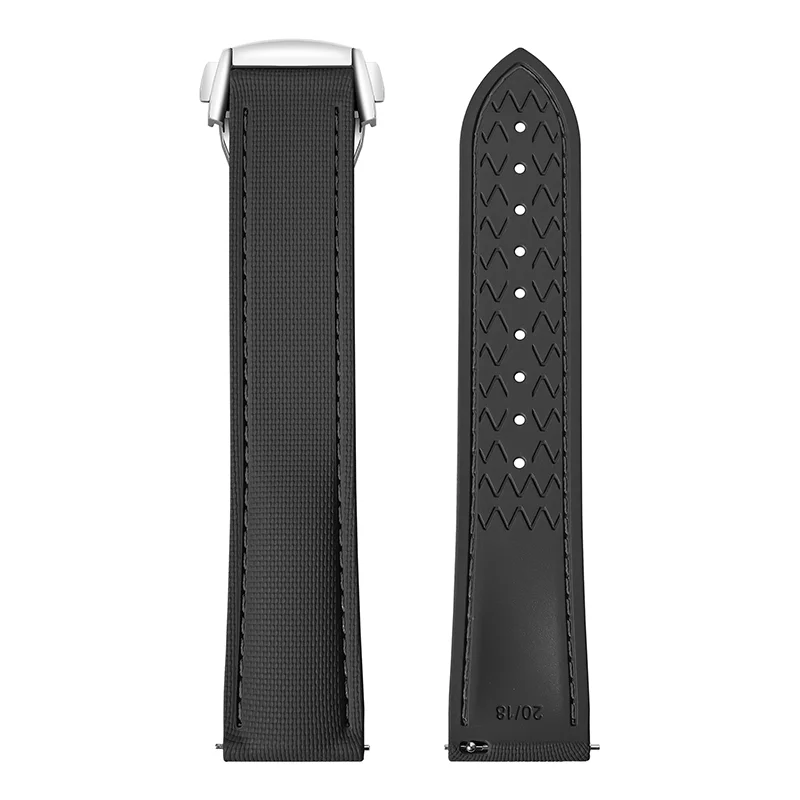 Ремешок для часов 20 мм из каучука FKM с быстросъемным механизмом для Omega Swatch, универсальный 20, 21, 22 мм, гибкий, дышащий, износостойкий, сменный ремешок