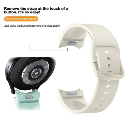 Bracelet en Silicone pour Samsung Galaxy watch 6 4 Classic, 47mm 43mm 46mm, bracelet de remplacement original incurvé pour montre 7 6 5 4 40mm 44mm