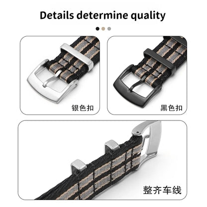 Bracelet de montre universel tissé NATO, en Nylon, 18/20/22/24mm, pour OMEGA 007 Seamaster, une pièce, Durable, pour hommes et femmes