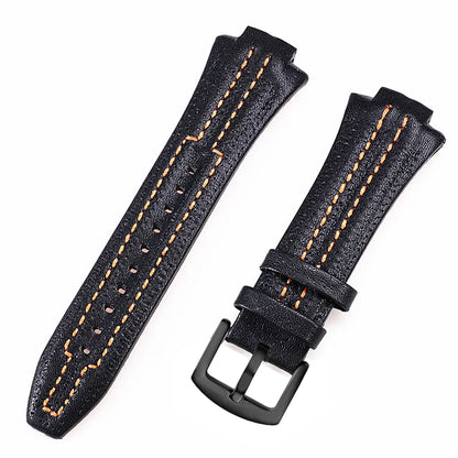 Cinturino per orologio da uomo, 27x15 mm, interfaccia convessa in pelle bovina