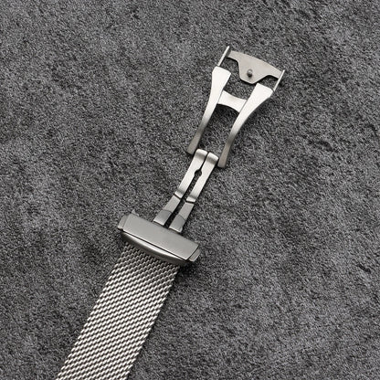 20mm 22mm Milanese Watch Band for Omega 007 Seamaster 300, Stainless Steel Mesh Bracelet, Original Folding Buckle