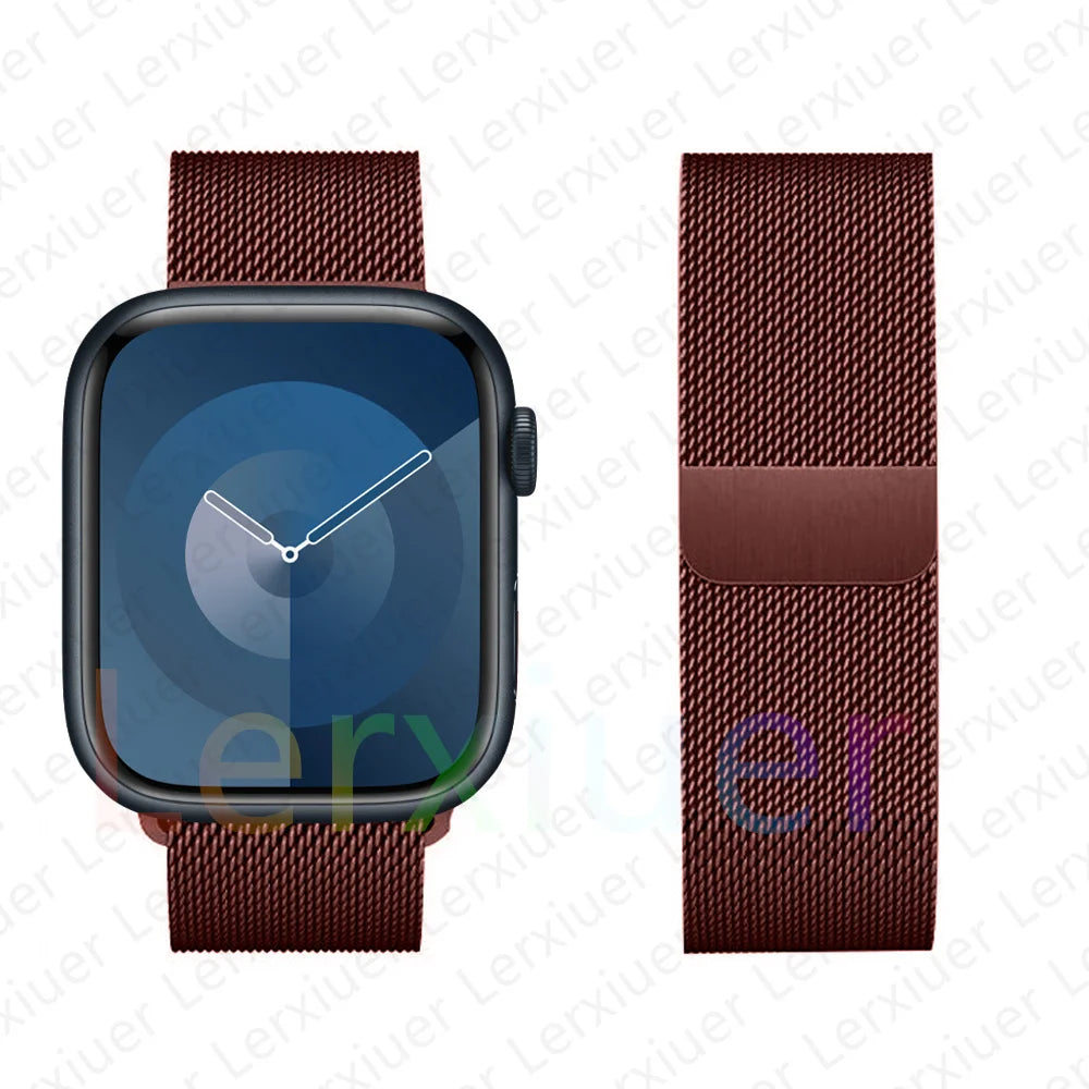 Boucle milanaise pour Bracelet de montre Apple 46mm 44mm 45mm 40mm 42mm 41mm 38mm 49mm Bracelet iWatch série 10 Ultra 2 9 8 SE 7 6 5 bandes