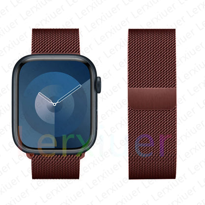 Boucle milanaise pour Bracelet de montre Apple 46mm 44mm 45mm 40mm 42mm 41mm 38mm 49mm Bracelet iWatch série 10 Ultra 2 9 8 SE 7 6 5 bandes