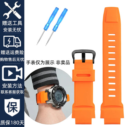 Bracelet de montre convexe en silicone souple, pour Casio PROTREK série PRW 3500 2500 5000 prw5100 PRG 250T 270 prg550 200