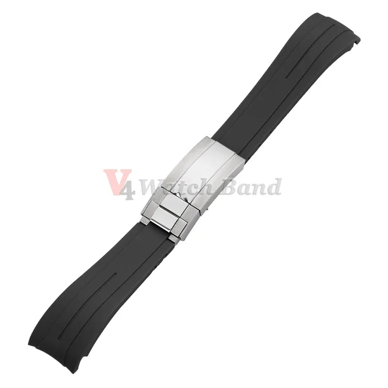 20mm Rubber Watch Strap for Rolex, Water Ghost Bracelet, Oysterflex, Curved End Silicone Watch Strap, Men's Sport Belt
