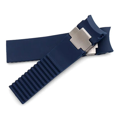 Bracelet de montre en caoutchouc silicone de haute qualité pour Ulysse Nardin 263 DIVER, extrémité incurvée, 22 mm, étanche