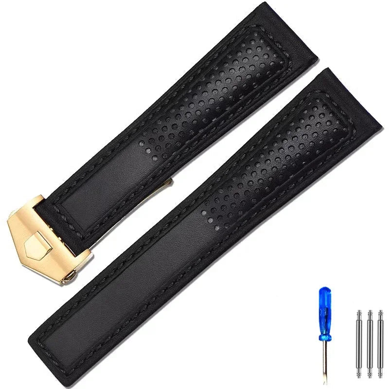 OZE - Bracelet de montre Racing en cuir pour Tag Heuer Carrera - Monaco F1, 3/4, 22mm