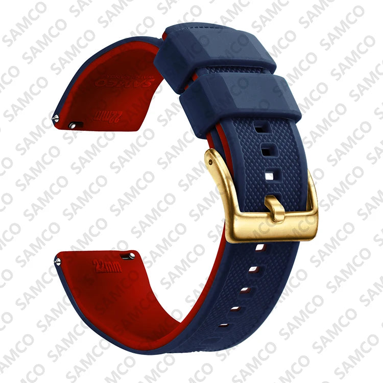 Bracelet de montre en Silicone de qualité supérieure, 18mm 20mm 22mm, à dégagement rapide, en caoutchouc, de remplacement