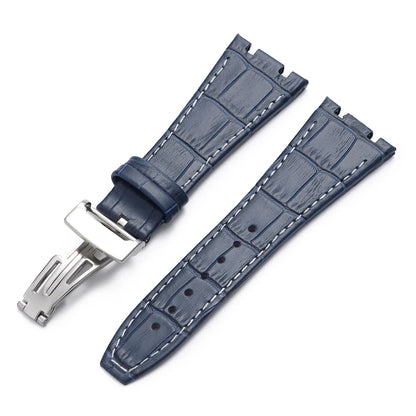 Soft Cowhide Leather Watch Strap for Audemars Piguet Royal Oak Offshore AP 15400 15703, Sweat Resistant, for Men and Women, Folding Buckle