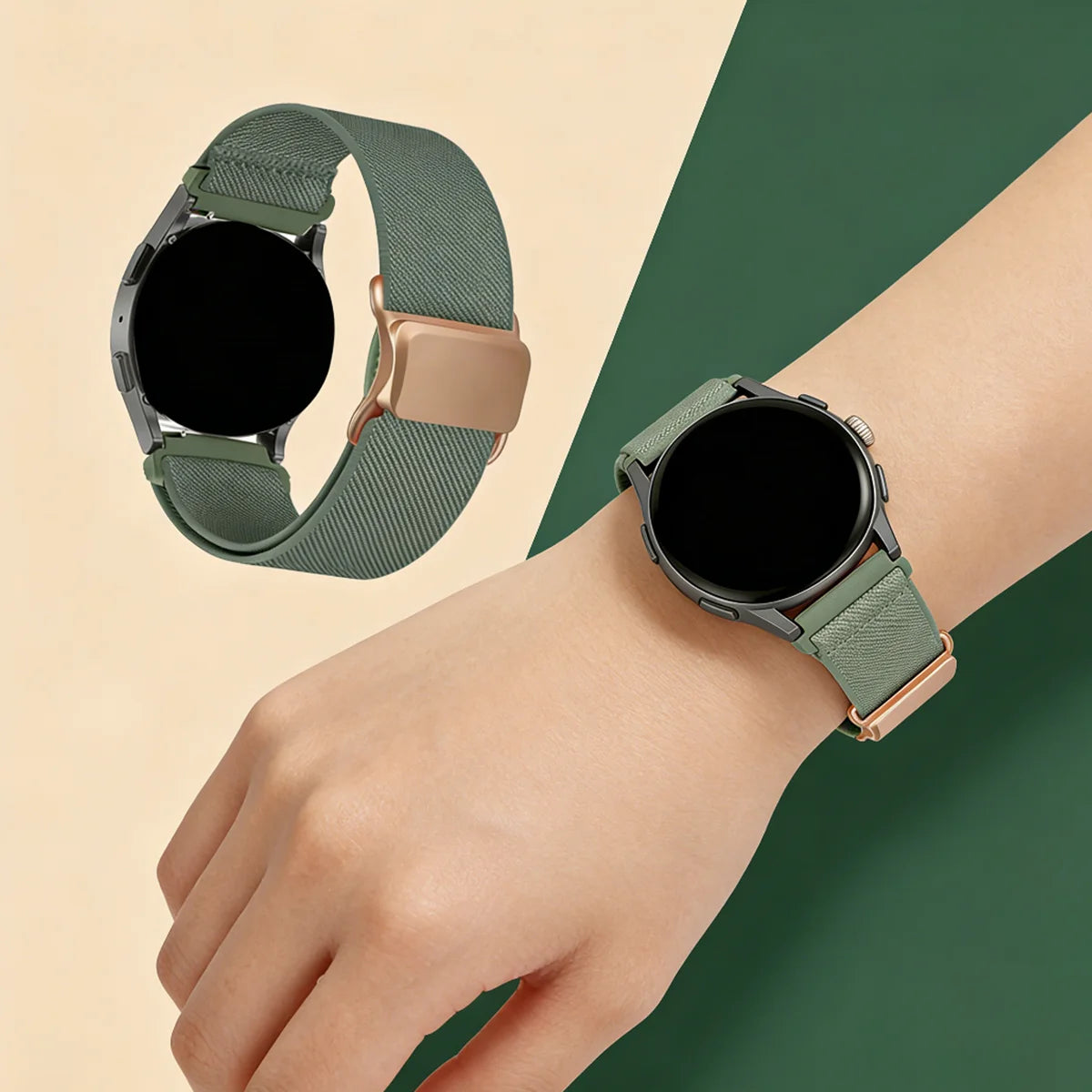 Cinturino elastico intrecciato per Samsung Galaxy Watch 7 6 5 4 40mm 44mm/5 Pro 45mm, per Galaxy Watch 6 4 Classic/Active 2