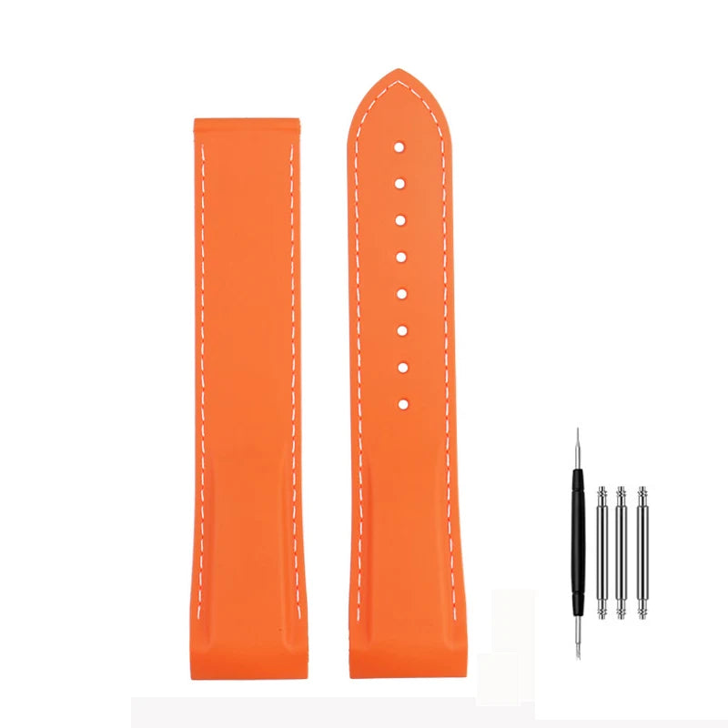 Cinturino per orologio da uomo in gomma e silicone, fibbia pieghevole, estremità curva, per Omega Seam84300 Speedmaster, 20 mm 21 mm 22 mm