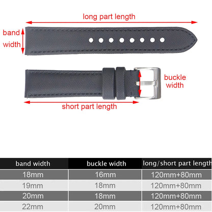 High-quality voile fabric watch strap, 18mm 19mm 20mm 22mm, waterproof fabric watch strap, quick-release belt accessories