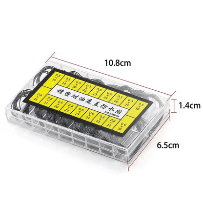 1 boîte d'outils de réparation de montre joint torique en caoutchouc étanche joint torique pour horloger épaisseur 0.5mm/0.6mm boîtier arrière de montre