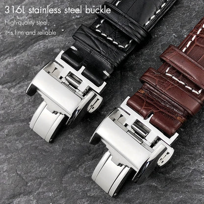 Cinturino di lusso in pelle di coccodrillo, 19mm, 18mm, 20mm, 21mm, 22mm, per Longines Master, fibbia déployante, da donna e da uomo