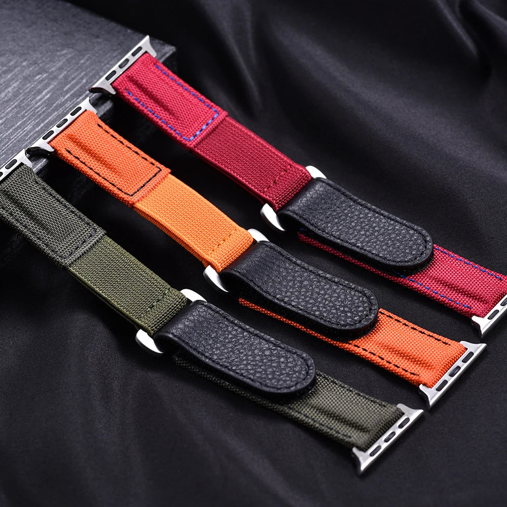Cinturino Solo Loop in nylon intrecciato per Apple Watch 45mm Ultra 2 49mm 38mm 44mm 40 41mm 42mm, cinturino in pelle per serie 10 9 8 7 5 SE