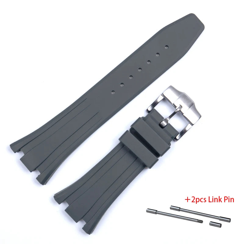 Bracelet en caoutchouc 26mm 27mm pour Bracelet de remplacement étanche AP Royal Oak pour Bracelet de montre en Silicone souple GA2100 GA-2110 avec goupille de liaison