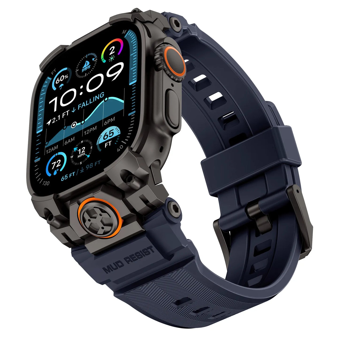 Bracelet en acier inoxydable + silicone pour Apple Watch 49 mm, bracelet sport compatible avec Apple Watch Ultra 3/2 iWatch