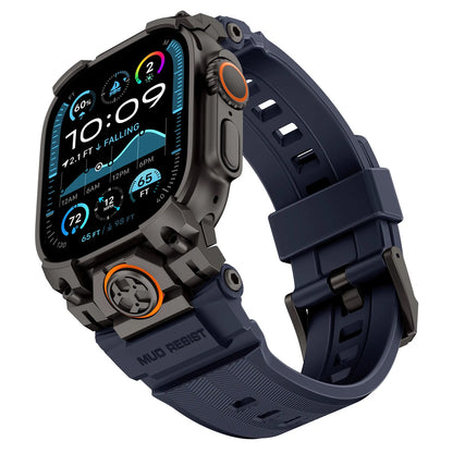 Bracelet en acier inoxydable + silicone pour Apple Watch 49 mm, bracelet sport compatible avec Apple Watch Ultra 3/2 iWatch
