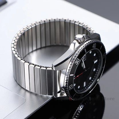 Elastisches Edelstahl-Stretcharmband, 14 mm 16 mm 18 mm 20 mm 22 mm, für Smartwatch-Armband Damen Herren, Metall-Erweiterungsarmband-Zubehör